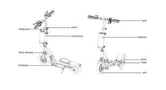 Fosjoas K5 electric scooter Illustration
